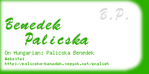benedek palicska business card